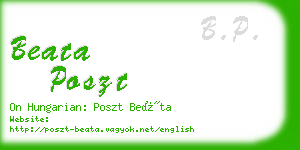 beata poszt business card